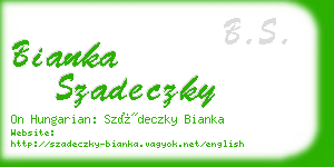 bianka szadeczky business card